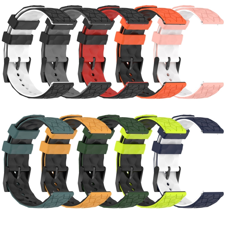 For Xiaomi MI Watch S1 Active 22mm Football Pattern Two-Color Silicone Watch Band(Olive Green + Black) - Watch Bands by PMC TechLife | Online Shopping South Africa | PMC TechLife | Buy Now Pay Later Mobicred