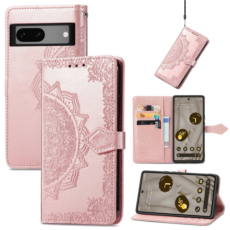 For Google Pixel 7A Mandala Flower Embossed Leather Phone Case(Rose Gold) - free shipping - PMC TechLife - Order now!