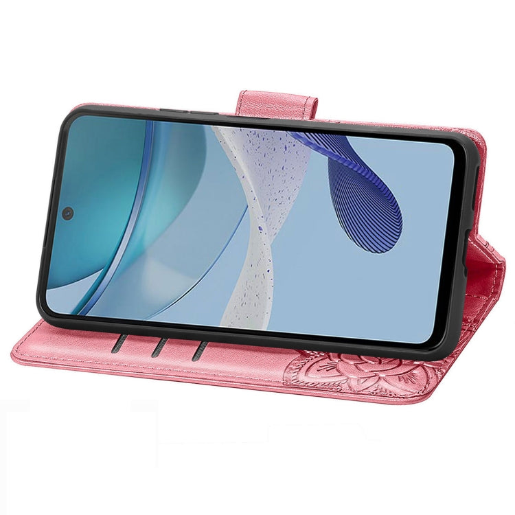 For Motorola Moto E13 Butterfly Love Flower Embossed Flip Leather Phone Case(Pink) - free shipping - PMC TechLife - Order now!
