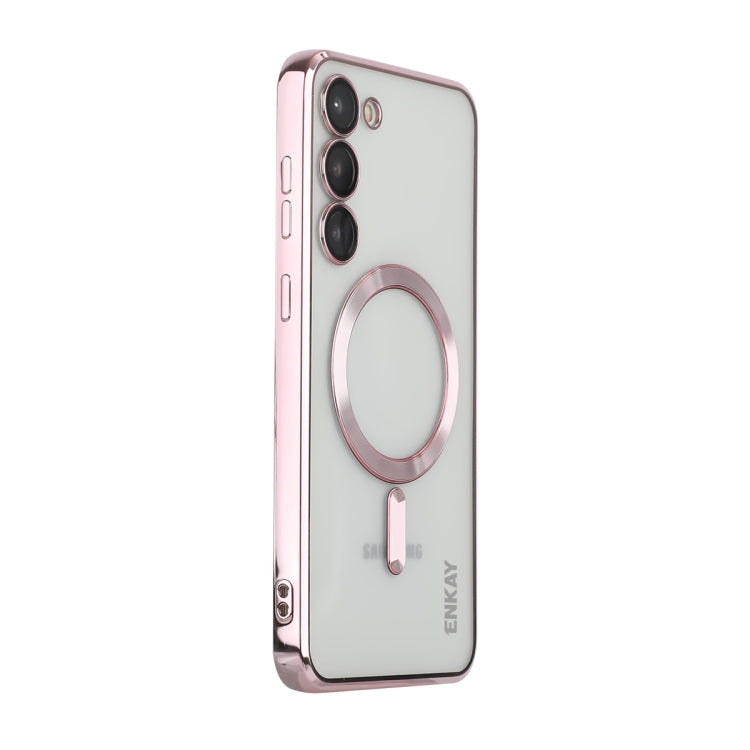 For Samsung Galaxy S23+ 5G ENKAY Electroplated MagSafe Shockproof TPU Phone Case with Lens Film(Pink) - Galaxy S23+ 5G Cases by ENKAY | Online Shopping South Africa | PMC TechLife | Buy Now Pay Later Mobicred