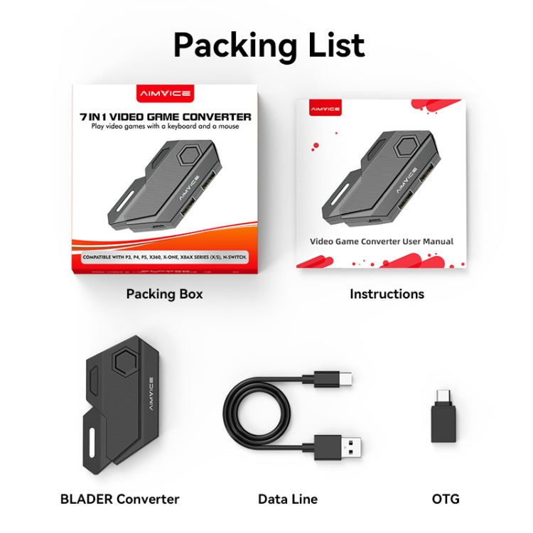 7 in 1 Video Game Converter Keyboard Mouse Converter Shooting Game Auxiliary Tool - Converter & Adapter by PMC TechLife | Online Shopping South Africa | PMC TechLife