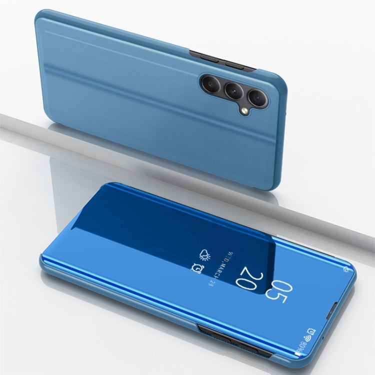 For Samsung Galaxy A54 5G Plated Mirror Horizontal Flip Leather Phone Case with Holder(Blue) - Galaxy Phone Cases by PMC TechLife | Online Shopping South Africa | PMC TechLife | Buy Now Pay Later Mobicred