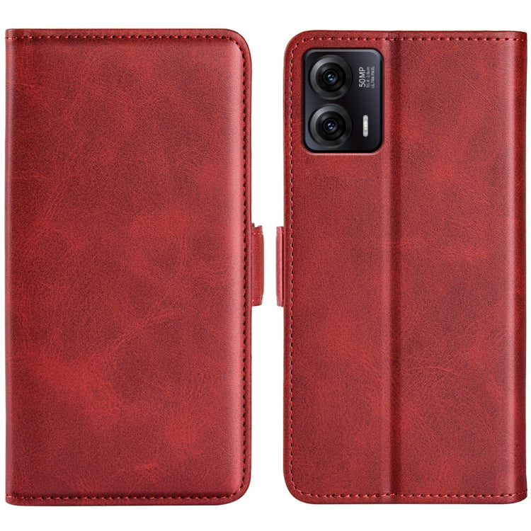 For Motorola Moto G73 Dual-side Magnetic Buckle Horizontal Flip Leather Phone Case(Red) - free shipping - PMC TechLife - Order now!