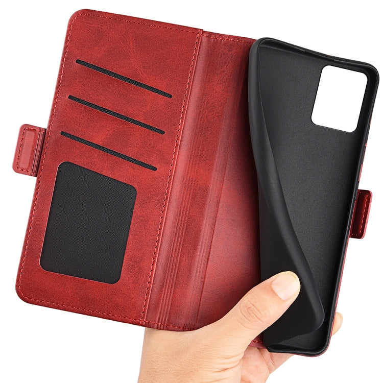 For Motorola Moto G73 Dual-side Magnetic Buckle Horizontal Flip Leather Phone Case(Red) - free shipping - PMC TechLife - Order now!