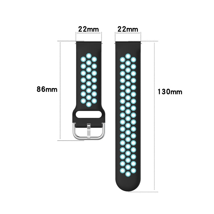 For Xiaomi Watch S1 Active 22mm Perforated Breathable Sports Silicone Watch Band(Olive Green+Black) - Smart Wear by PMC TechLife | Online Shopping South Africa | PMC TechLife