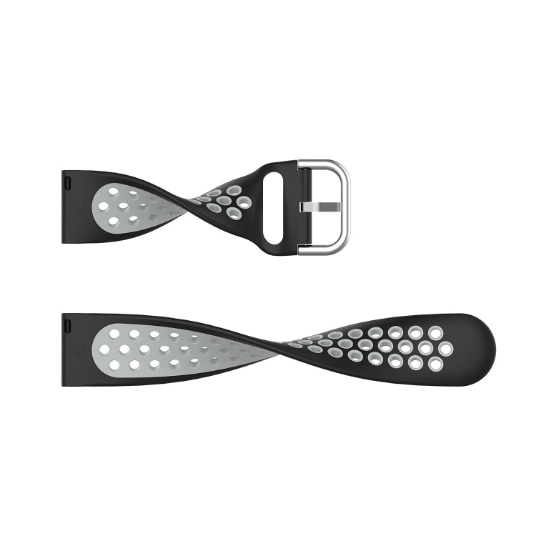 For Xiaomi Haylou RT2 LS10 22mm Perforated Breathable Sports Silicone Watch Band(Olive Green+Black) - Smart Wear by PMC TechLife | Online Shopping South Africa | PMC TechLife