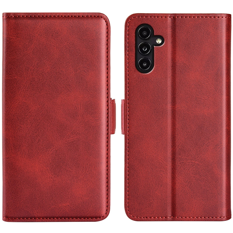 For Samsung Galaxy A14 5G Dual-side Magnetic Buckle Leather Phone Case(Red) - free shipping - PMC TechLife - Order now!