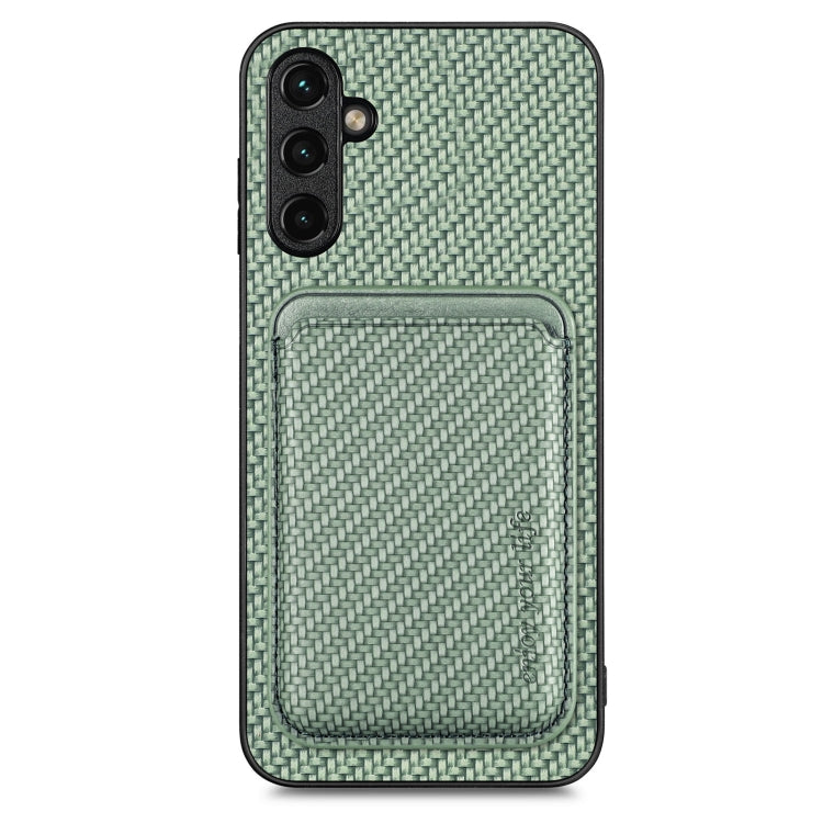 For Samsung Galaxy A14 5G Carbon Fiber Leather Card Magsafe Magnetic Phone Case(Green) - free shipping - PMC TechLife - Order now!