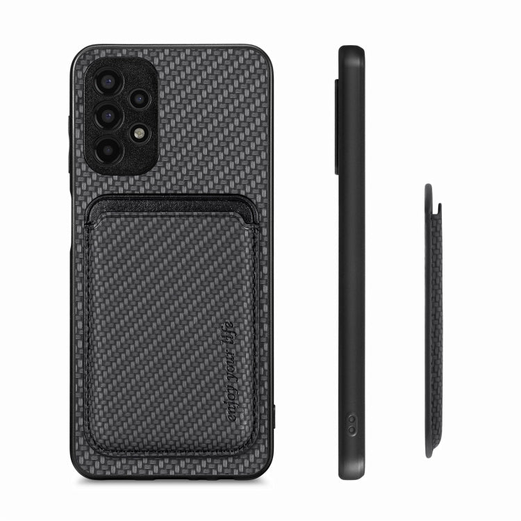 For Samsung Galaxy A13 4G Carbon Fiber Leather Card Magsafe Magnetic Phone Case(Black) - free shipping - PMC TechLife - Order now!
