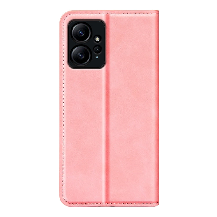 For Xiaomi Redmi Note 12 4G Global Retro-skin Magnetic Suction Leather Phone Case(Pink) - free shipping - PMC TechLife - Order now!