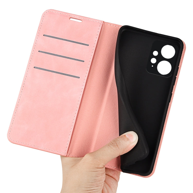 For Xiaomi Redmi Note 12 4G Global Retro-skin Magnetic Suction Leather Phone Case(Pink) - free shipping - PMC TechLife - Order now!
