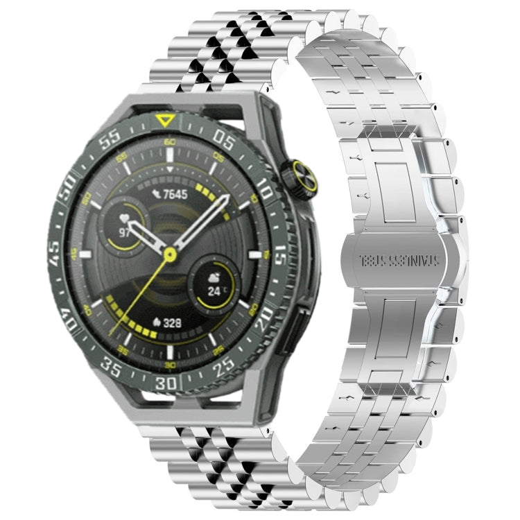 For Huawei Watch GT3 SE Five Bull Half Round Stainless Steel Watch Band + Strap Removal Tool(Silver) -  by PMC TechLife | Online Shopping South Africa | PMC TechLife