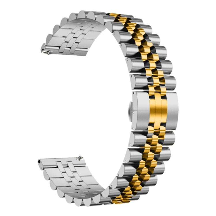 For Huawei Watch GT3 SE Five Bull Half Round Stainless Steel Watch Band + Strap Removal Tool(Silver+Gold) - Smart Wear by PMC TechLife | Online Shopping South Africa | PMC TechLife