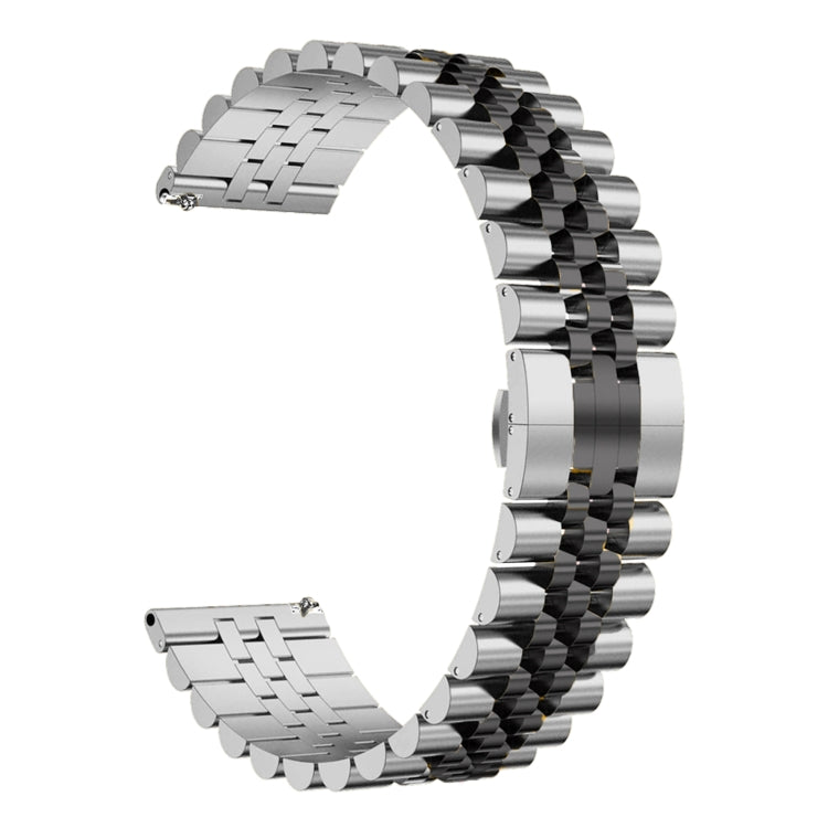 For Huawei Watch GT3 SE Five Bull Half Round Stainless Steel Watch Band + Strap Removal Tool(Silver+Black) - Smart Wear by PMC TechLife | Online Shopping South Africa | PMC TechLife