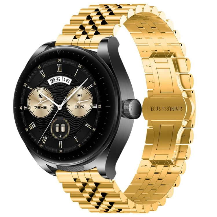 For Huawei Watch Buds Five Bull Half Round Stainless Steel Watch Band + Strap Removal Tool(Gold) -  by PMC TechLife | Online Shopping South Africa | PMC TechLife