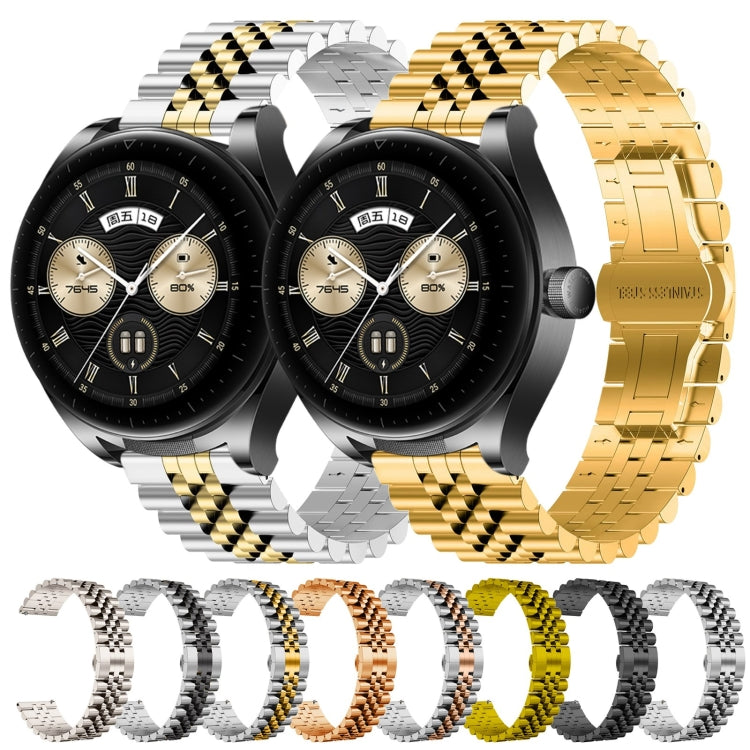 For Huawei Watch Buds Five Bull Half Round Stainless Steel Watch Band + Strap Removal Tool(Starlight Color) - Smart Wear by PMC TechLife | Online Shopping South Africa | PMC TechLife