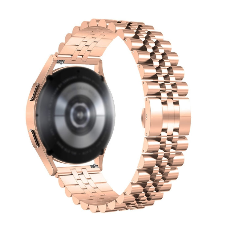 For Huawei Watch3 Pro New Five Bull Half Round Stainless Steel Watch Band + Strap Removal Tool(Rose Gold) - Smart Wear by PMC TechLife | Online Shopping South Africa | PMC TechLife