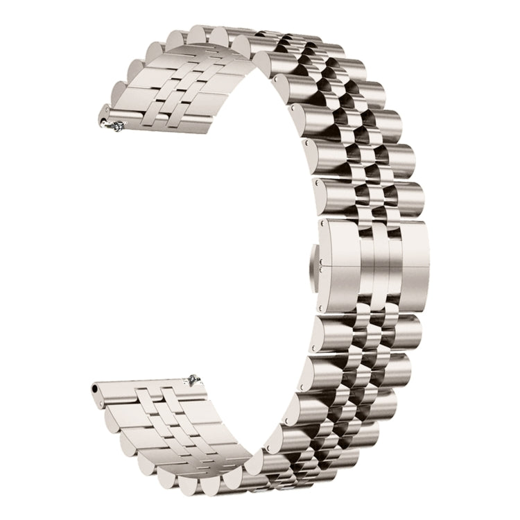 For Huawei Watch3 Pro New Five Bull Half Round Stainless Steel Watch Band + Strap Removal Tool(Starlight Color) - Smart Wear by PMC TechLife | Online Shopping South Africa | PMC TechLife