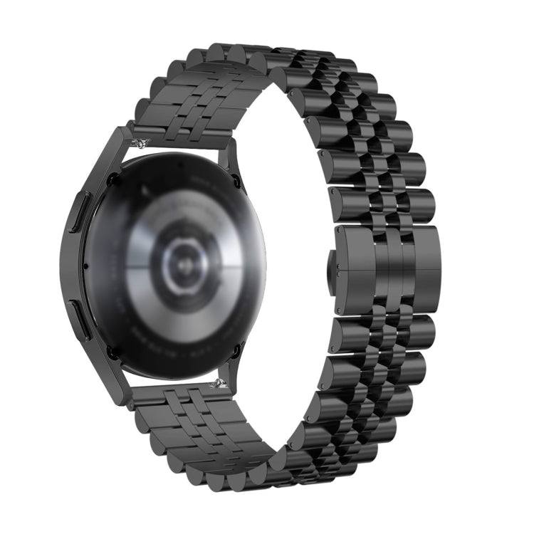 For Huawei Watch GT3 Pro 46mm Five Bull Half Round Stainless Steel Watch Band + Strap Removal Tool(Black) - Smart Wear by PMC TechLife | Online Shopping South Africa | PMC TechLife