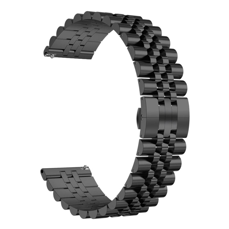 For Huawei Watch GT3 Pro 46mm Five Bull Half Round Stainless Steel Watch Band + Strap Removal Tool(Black) - Smart Wear by PMC TechLife | Online Shopping South Africa | PMC TechLife