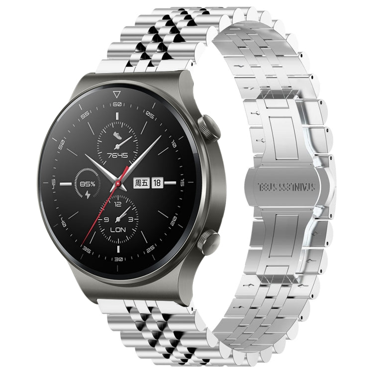 For Huawei Watch GT2 Pro / GT 2e Five Bull Half Round Stainless Steel Watch Band + Strap Removal Tool(Silver) -  by PMC TechLife | Online Shopping South Africa | PMC TechLife