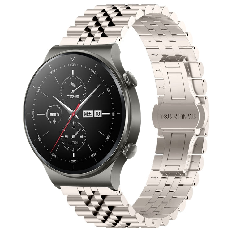 For Huawei Watch GT2 Pro / GT 2e Five Bull Half Round Stainless Steel Watch Band + Strap Removal Tool(Starlight Color) -  by PMC TechLife | Online Shopping South Africa | PMC TechLife