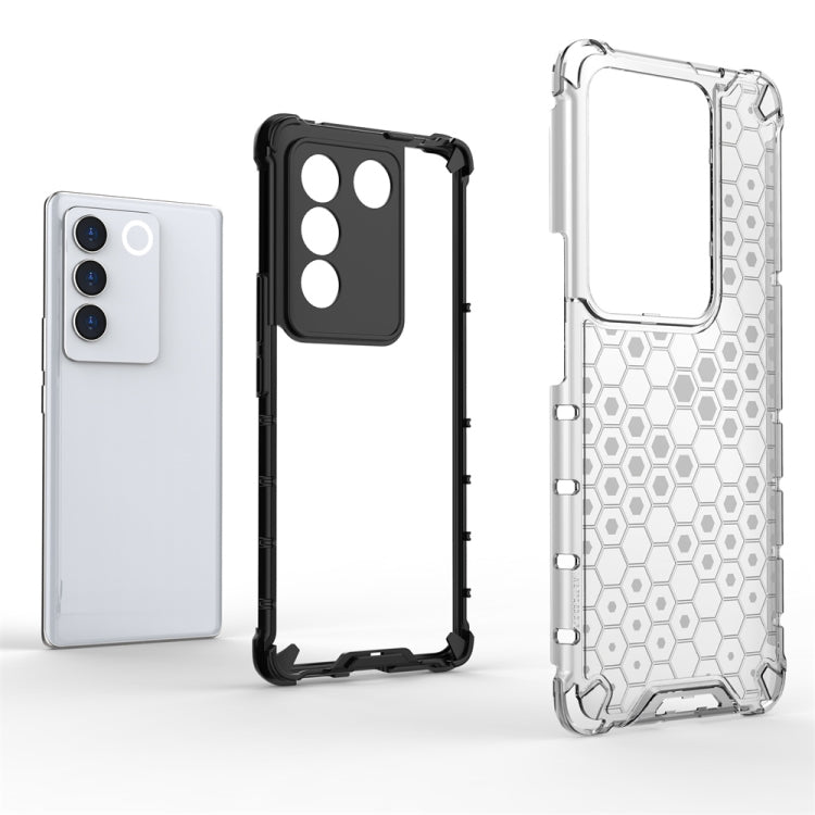 For vivo V27 / V27 Pro Shockproof Honeycomb Phone Case(Black) - vivo Cases by PMC TechLife | Online Shopping South Africa | PMC TechLife | Buy Now Pay Later Mobicred
