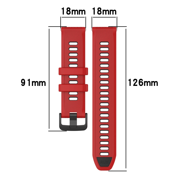 For Garmin Active S 18mm Sports Two-Color Silicone Watch Band(Orange+Black) - Smart Wear by PMC TechLife | Online Shopping South Africa | PMC TechLife