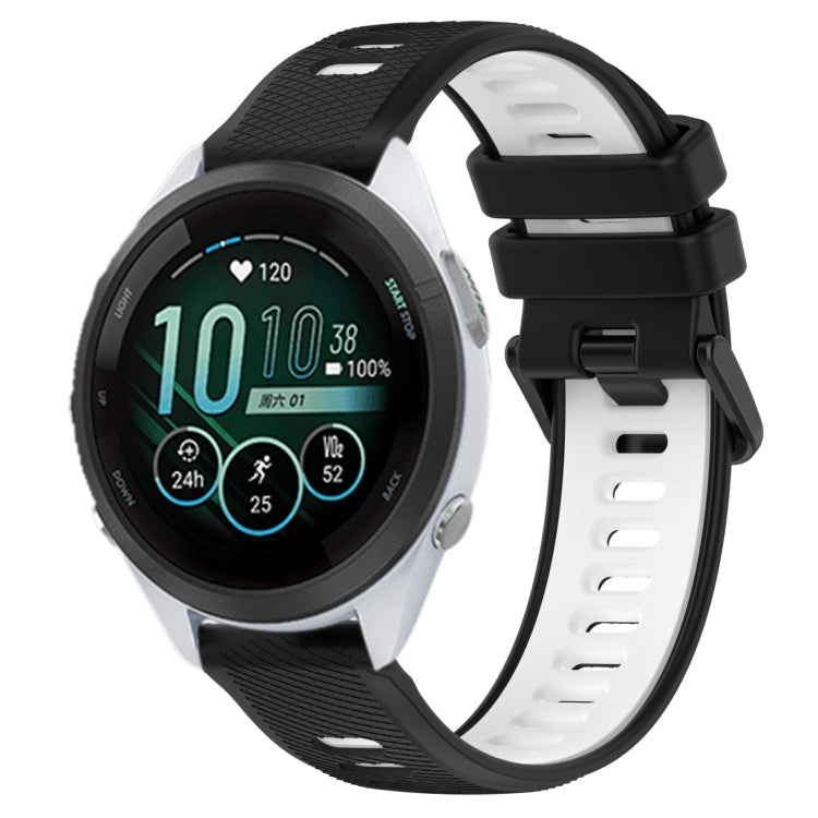 For Garmin Forerunner 265S Music 18mm Sports Two-Color Silicone Watch Band(Black+White) -  by PMC TechLife | Online Shopping South Africa | PMC TechLife