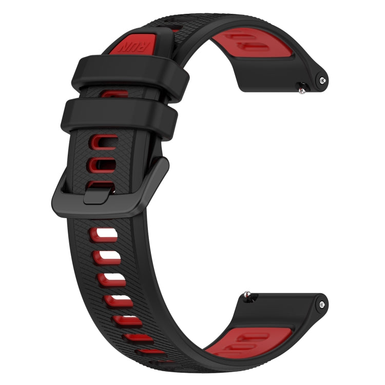 For Garmin Vivoactive 4S 18mm Sports Two-Color Silicone Watch Band(Black+Red) -  by PMC TechLife | Online Shopping South Africa | PMC TechLife