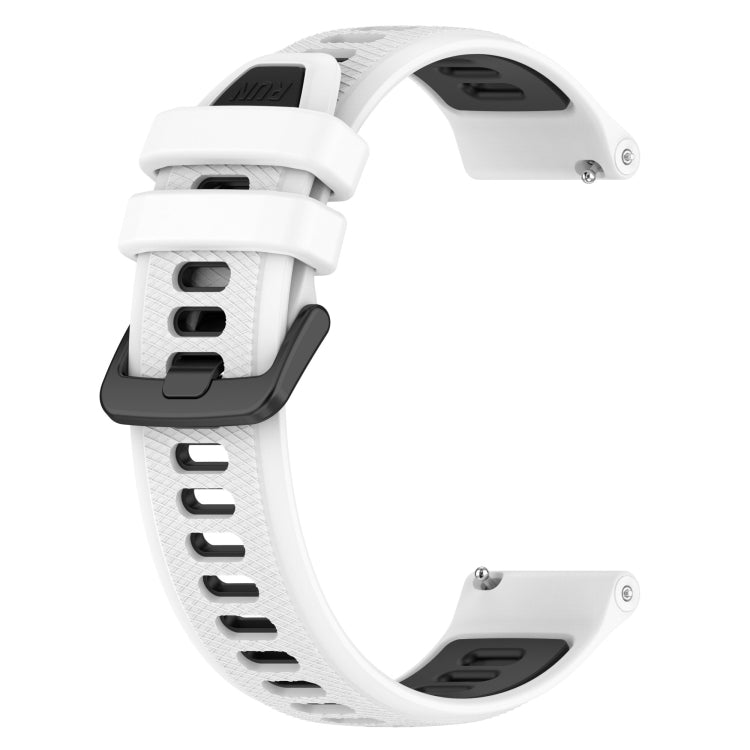 For Garmin Venu 2 Plus 20mm Sports Two-Color Silicone Watch Band(White+Black) - Smart Wear by PMC TechLife | Online Shopping South Africa | PMC TechLife