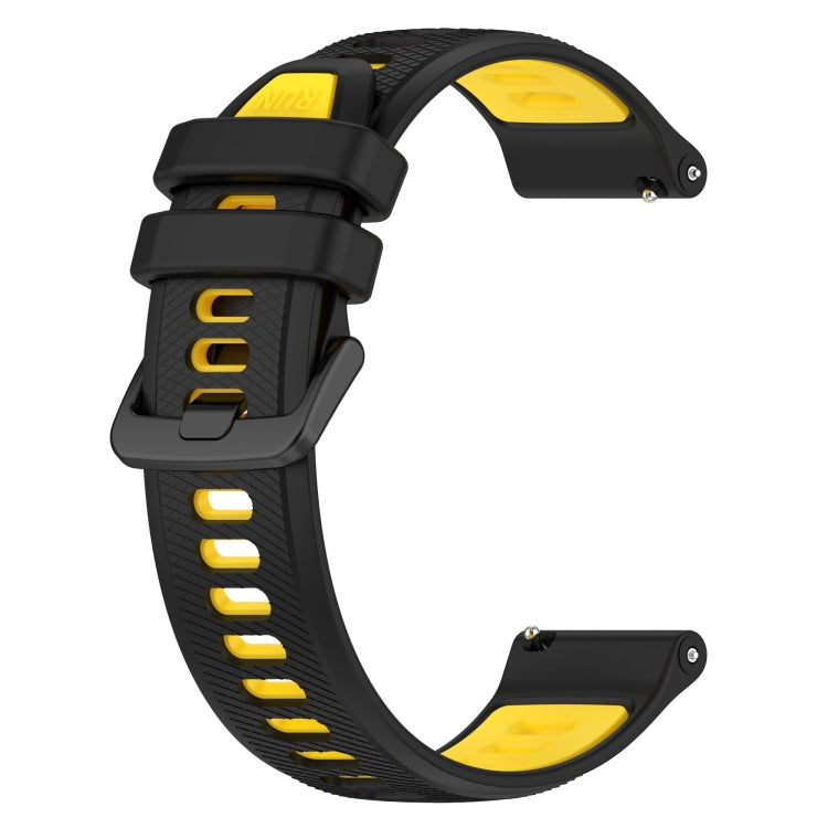 For Garmin Venu 2 Plus 20mm Sports Two-Color Silicone Watch Band(Black+Yellow) - Smart Wear by PMC TechLife | Online Shopping South Africa | PMC TechLife