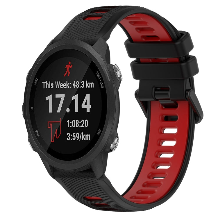 For Garmin Forerunner 245 20mm Sports Two-Color Silicone Watch Band(Black+Red) -  by PMC TechLife | Online Shopping South Africa | PMC TechLife