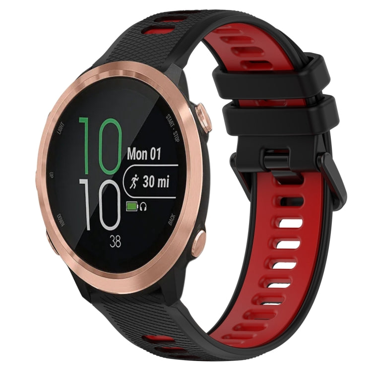 For Garmin Forerunner 645 20mm Sports Two-Color Silicone Watch Band(Black+Red) - Smart Wear by PMC TechLife | Online Shopping South Africa | PMC TechLife