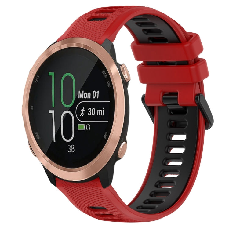 For Garmin Forerunner 645 20mm Sports Two-Color Silicone Watch Band(Red+Black) - Smart Wear by PMC TechLife | Online Shopping South Africa | PMC TechLife