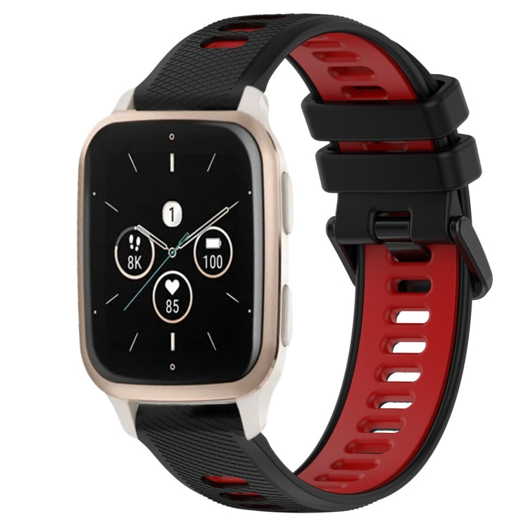 For Garmin Forerunner Sq2 20mm Sports Two-Color Silicone Watch Band(Black+Red) -  by PMC TechLife | Online Shopping South Africa | PMC TechLife