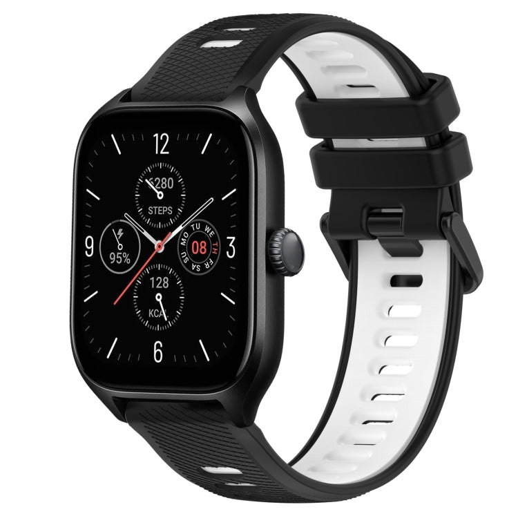 For Amazfit GTS 4 20mm Sports Two-Color Silicone Watch Band(Black+White) -  by PMC TechLife | Online Shopping South Africa | PMC TechLife