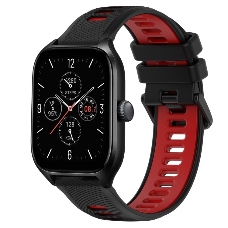 For Amazfit GTS 4 20mm Sports Two-Color Silicone Watch Band(Black+Red) -  by PMC TechLife | Online Shopping South Africa | PMC TechLife