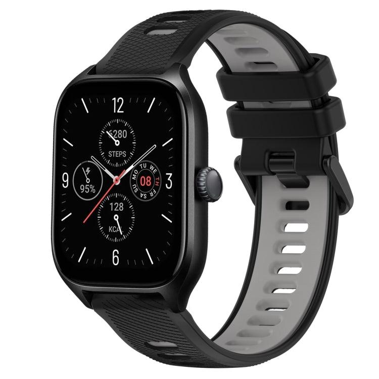 For Amazfit GTS 4 20mm Sports Two-Color Silicone Watch Band(Black+Grey) -  by PMC TechLife | Online Shopping South Africa | PMC TechLife