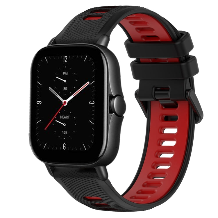 For Amazfit GTS 2E 20mm Sports Two-Color Silicone Watch Band(Black+Red) -  by PMC TechLife | Online Shopping South Africa | PMC TechLife