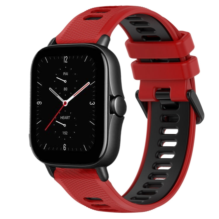 For Amazfit GTS 2E 20mm Sports Two-Color Silicone Watch Band(Red+Black) -  by PMC TechLife | Online Shopping South Africa | PMC TechLife