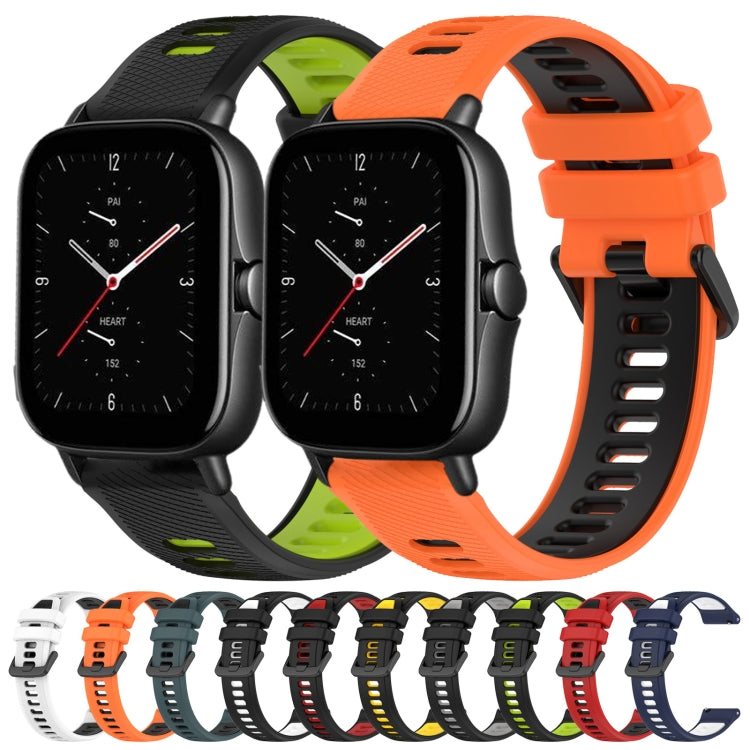 For Amazfit GTS 2E 20mm Sports Two-Color Silicone Watch Band(Orange+Black) -  by PMC TechLife | Online Shopping South Africa | PMC TechLife