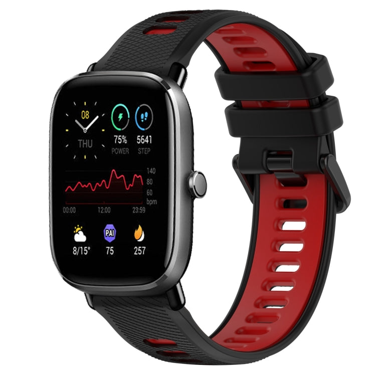 For Amazfit GTS 2 Mini 20mm Sports Two-Color Silicone Watch Band(Black+Red) -  by PMC TechLife | Online Shopping South Africa | PMC TechLife