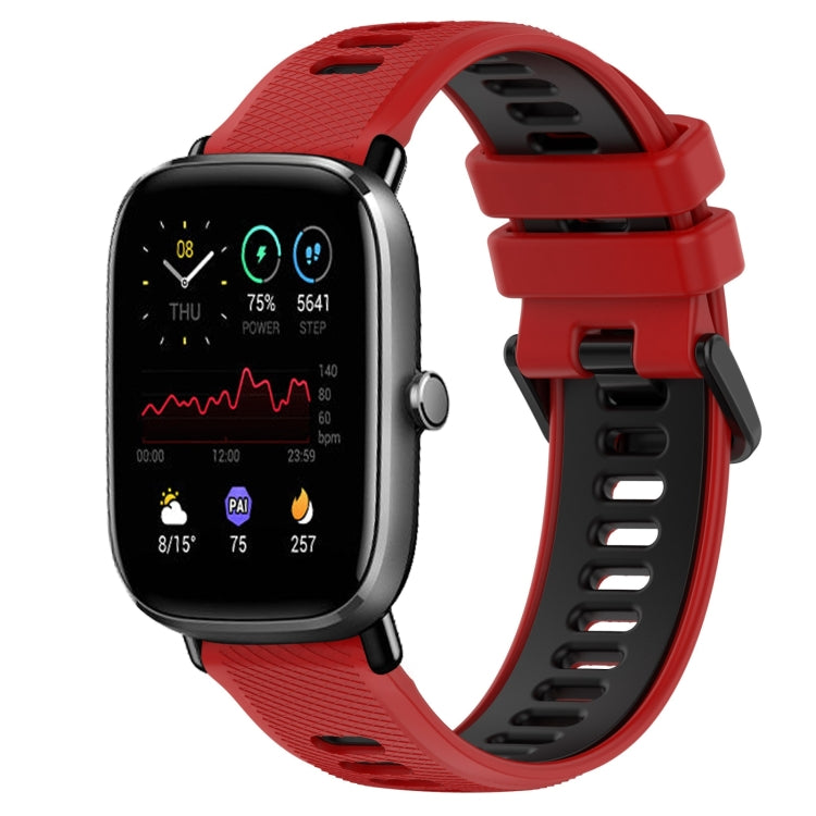 For Amazfit GTS 2 Mini 20mm Sports Two-Color Silicone Watch Band(Red+Black) -  by PMC TechLife | Online Shopping South Africa | PMC TechLife