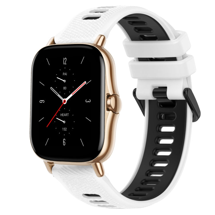 For Amazfit GTS 2 20mm Sports Two-Color Silicone Watch Band(White+Black) -  by PMC TechLife | Online Shopping South Africa | PMC TechLife