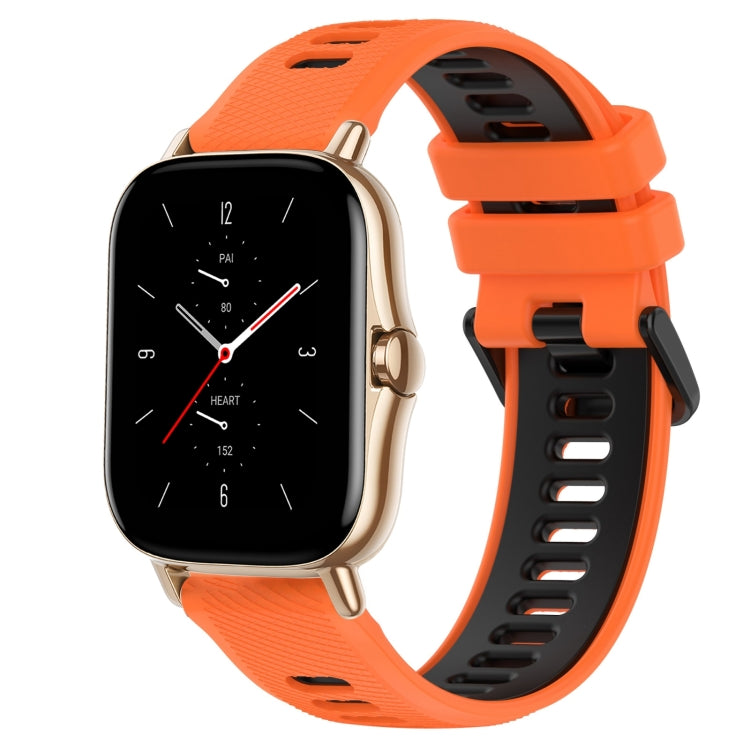 For Amazfit GTS 2 20mm Sports Two-Color Silicone Watch Band(Orange+Black) -  by PMC TechLife | Online Shopping South Africa | PMC TechLife