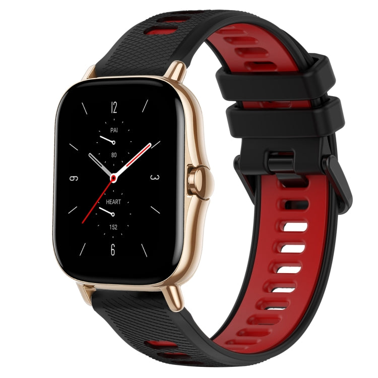 For Amazfit GTS 2 20mm Sports Two-Color Silicone Watch Band(Black+Red) -  by PMC TechLife | Online Shopping South Africa | PMC TechLife