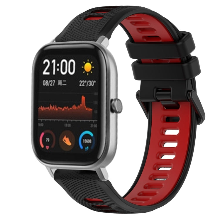For Amazfit GTS 20mm Sports Two-Color Silicone Watch Band(Black+Red) -  by PMC TechLife | Online Shopping South Africa | PMC TechLife