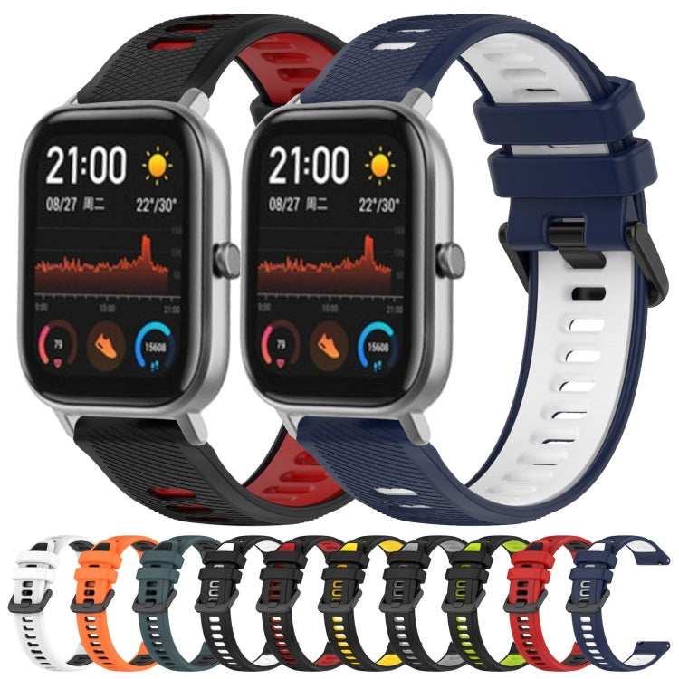 For Amazfit GTS 20mm Sports Two-Color Silicone Watch Band(Black+Grey) -  by PMC TechLife | Online Shopping South Africa | PMC TechLife