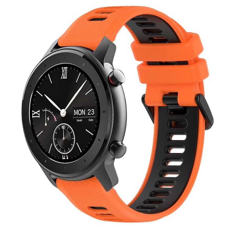 For Amazfit GTR 42mm 20mm Sports Two-Color Silicone Watch Band(Orange+Black) -  by PMC TechLife | Online Shopping South Africa | PMC TechLife